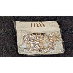 Elegant Faux Pearl & Rhinestone Hair Comb Fashion Jewelry